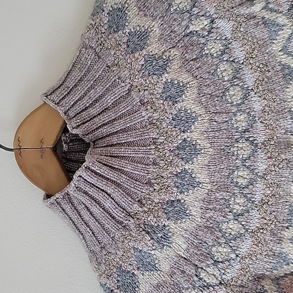 Chico's Tan Fair Isle Nordic Mock Neck Sweater Size Small S - Picture 4 of 6